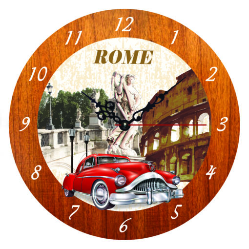 ساعات خشب حائط روما عاصمة الفن